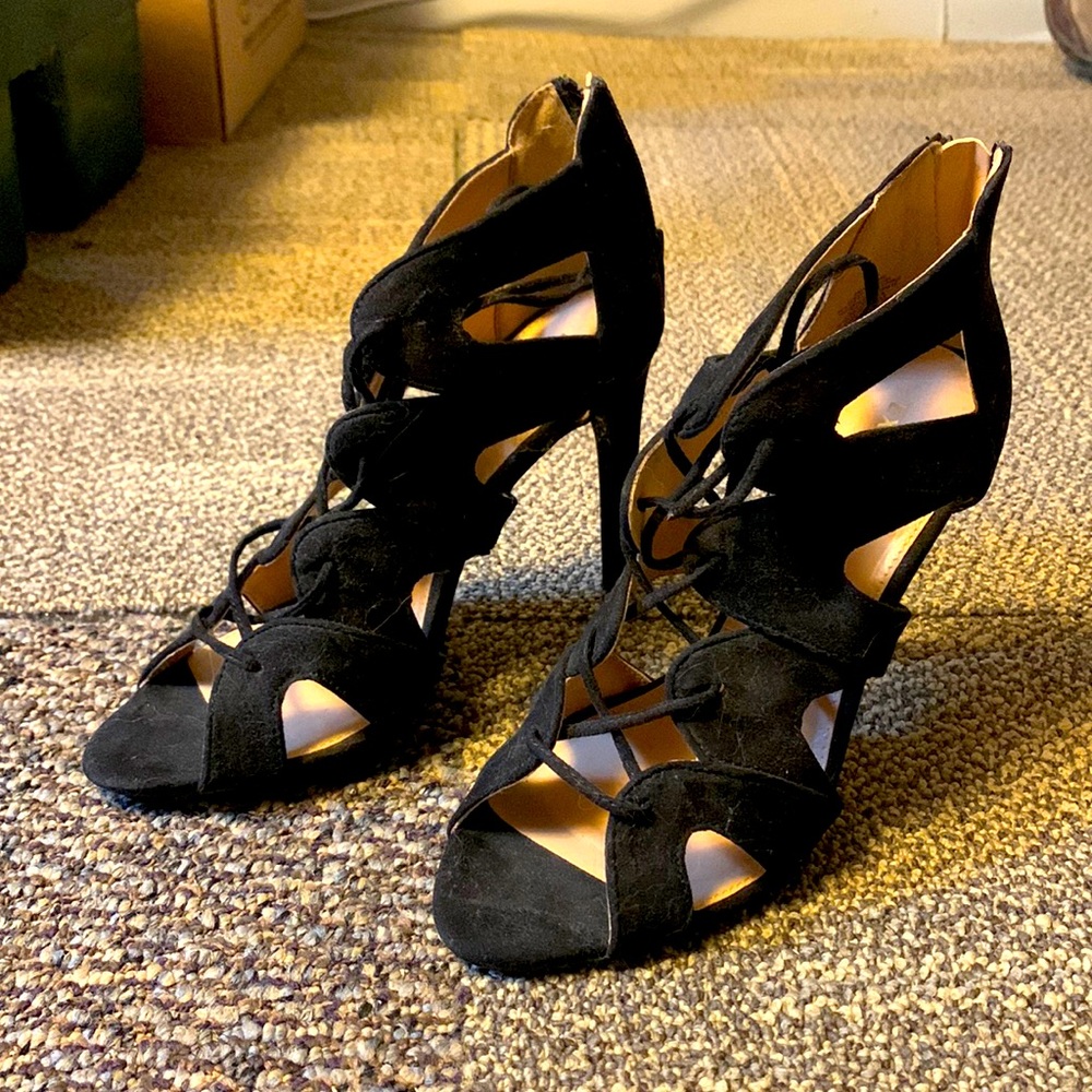 Size 7 Express black lace up heels